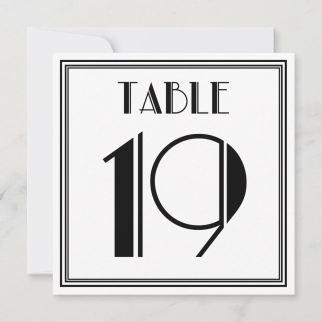 Art Deco Tischnummer 19 (Vorderseite)