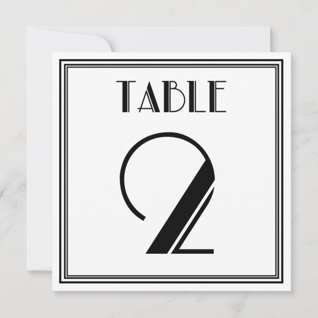 Art Deco Tischnummer 2 (Vorderseite)
