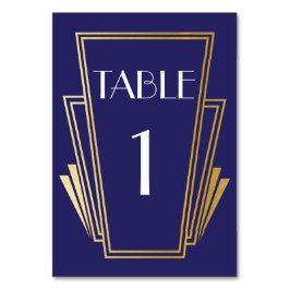 Art Deco Tischnummer 20s Gold Navy Hochzeit