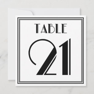Art-Deco-Tischnummer 21 Einladung
