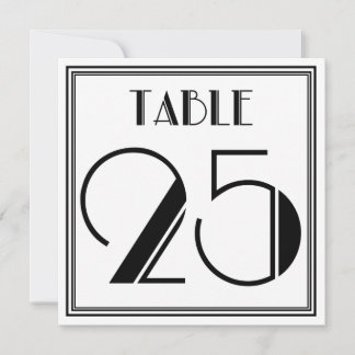 Art-Deco-Tischnummer 25 Einladung