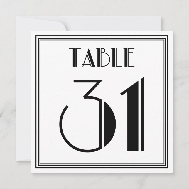Art-Deco-Tischnummer 31 Einladung (Vorderseite)
