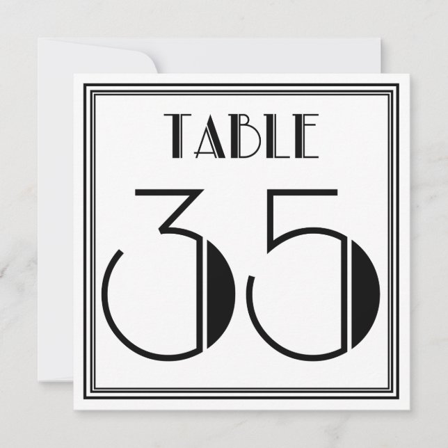 Art-Deco-Tischnummer 35 Einladung (Vorderseite)