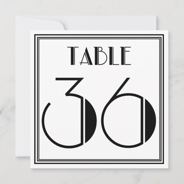 Art-Deco-Tischnummer 36 Einladung (Vorderseite)