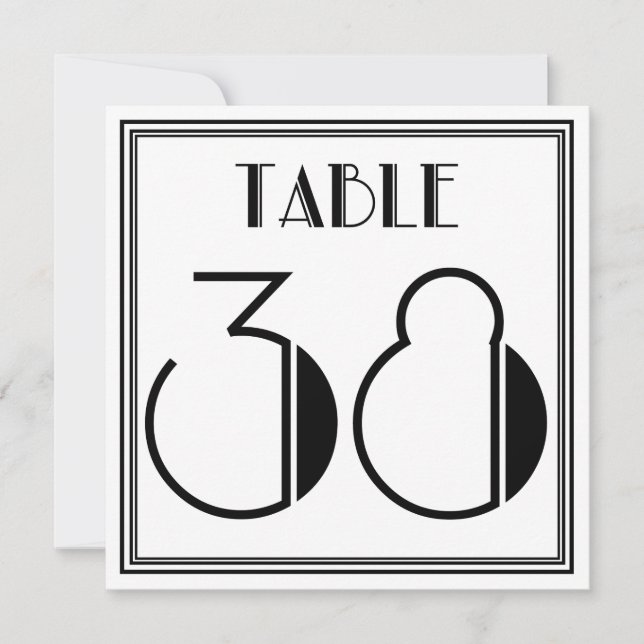 Art-Deco-Tischnummer 38 Einladung (Vorderseite)