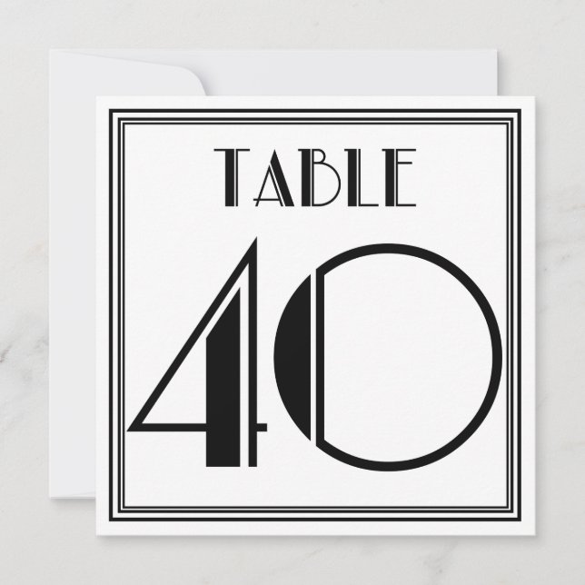 Art Deco Tischnummer 40 (Vorderseite)