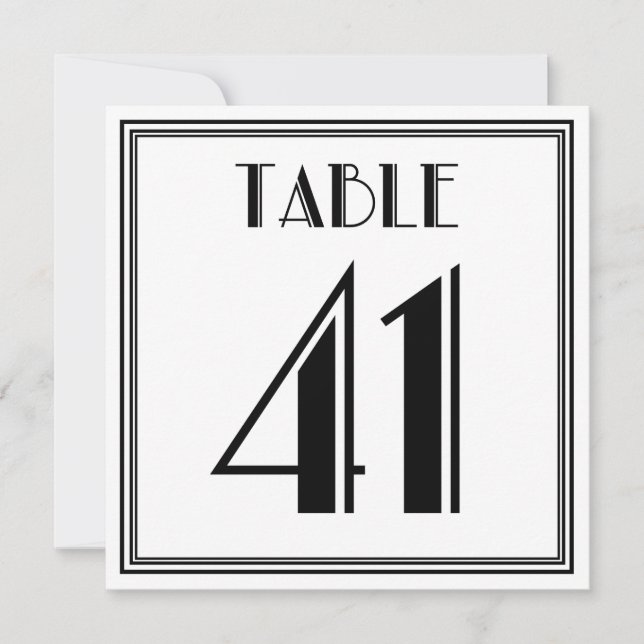 Art Deco Tischnummer 41 (Vorderseite)