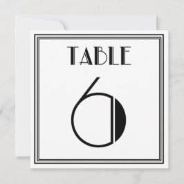 Art-Deco-Tischnummer 6 Einladung