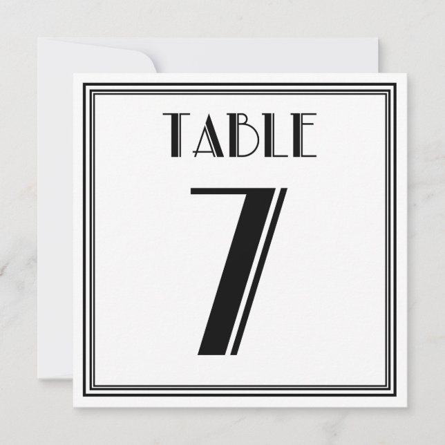Art-Deco-Tischnummer 7 Einladung (Vorderseite)