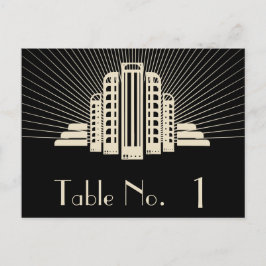 Art Deco Tower Ray in Black and Ivory Tischnummer