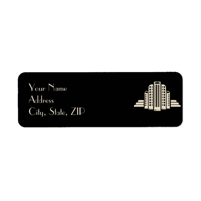 Art Deco Tower Ray in Black and Ivory Wedding (Vorne)