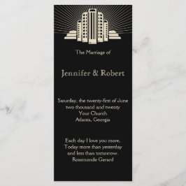 Art Deco Tower Ray Wedding Programm