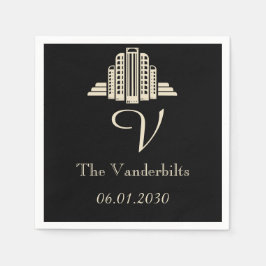 Art Deco Tower Ray Wedding Serviette