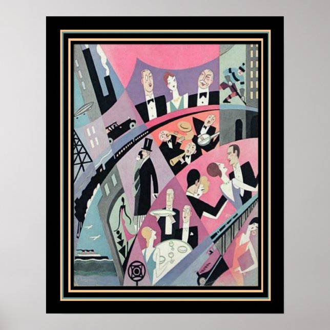 Art Deco Travel/Entertainment Print 16x20 Poster (Vorne)