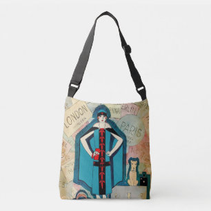 Art Deco Travel Lover Crossbody Bag Tragetaschen Mit Langen Trägern