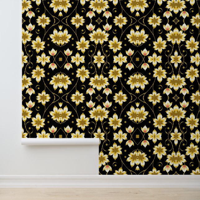 Art Deco Trendy Black Gold Collection Tapete (Anwendung)