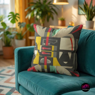Art Deco trifft auf Mid-Century Modern Kissen
