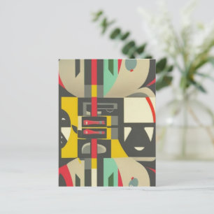 Art Deco trifft auf Mid-Century Modern Postkarte