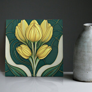 Art Deco Tulips Mendrisiotto Art Nouveau Keramik T Fliese