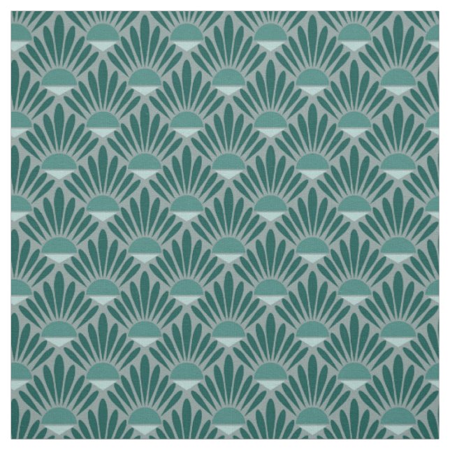 Art Deco Türkis Muster Stoff (Muster)