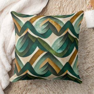 Art Deco Türkis- und Gold-Geometrie-Muster (11) Kissen
