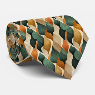 Art Deco Türkis- und Gold-Geometrie-Muster (4) Krawatte