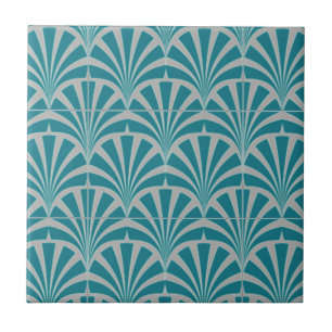 Art Deco Türkisgrau elegantes Chic Vintage 1920er Fliese