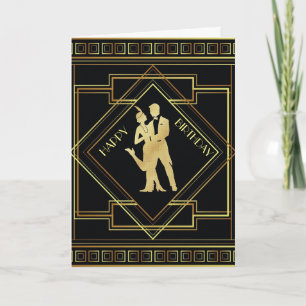 Art Deco twenties flapper era birthday Karte