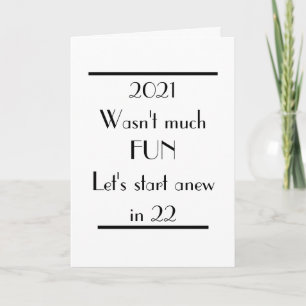 Art Deco Typografie 2022 Funny Happy New Year Card Karte