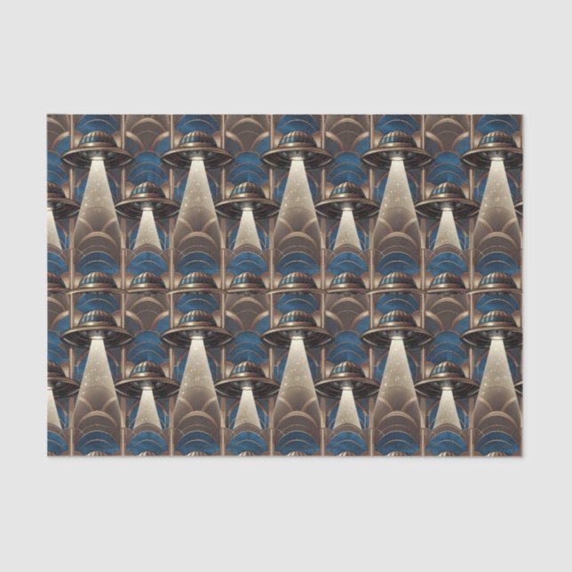 Art Deco UFO Tissue Paper Seidenpapier (Vorderseite)