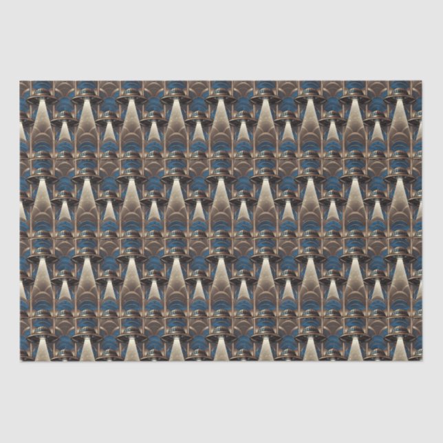 Art Deco UFO Tissue Paper Seidenpapier (Vorderseite)