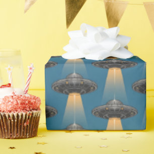 Art Deco UFO Wrapping Paper Geschenkpapier