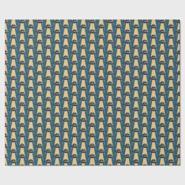 Art Deco UFO Wrapping Paper Geschenkpapier (Saum)