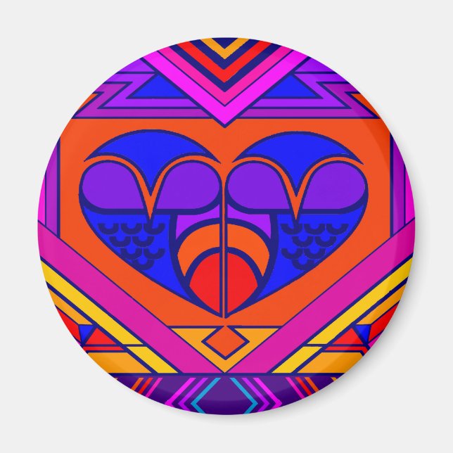Art Deco Valentine Magnet (Vorne)