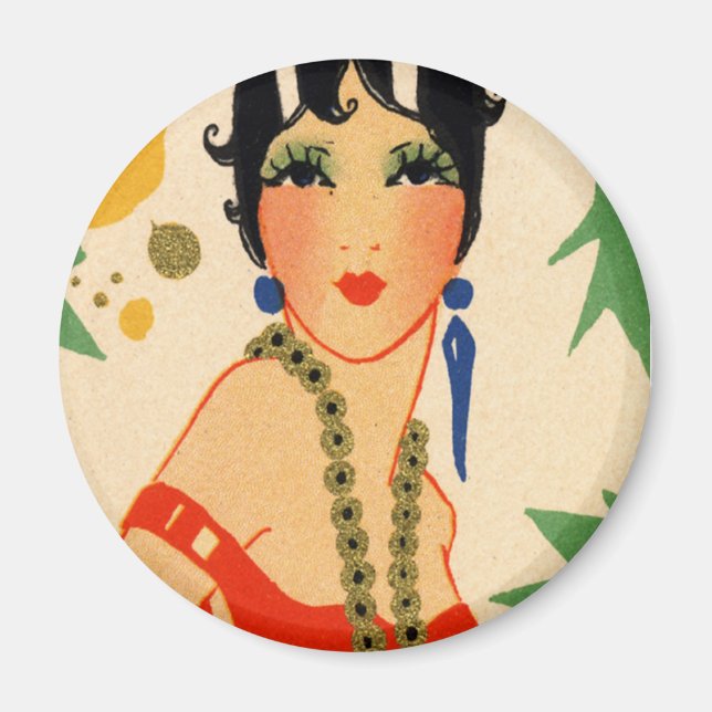 Art Deco Vamp, Flapper der 20er Jahre Magnet (Vorne)