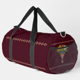 Art Deco Vase with Golden Flowers Duffle Bag