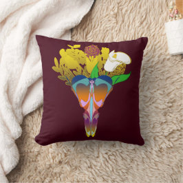 Art Deco Vase with Golden Flowers Kissen