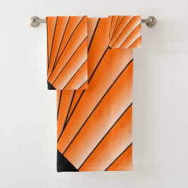 Art Deco Ventilator Design Orange Badetuch Set