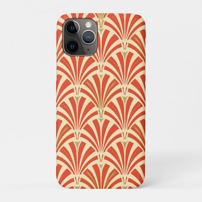 Art Deco Ventilatormuster - Mandarine orange Case-Mate iPhone Hülle (Rückseite)