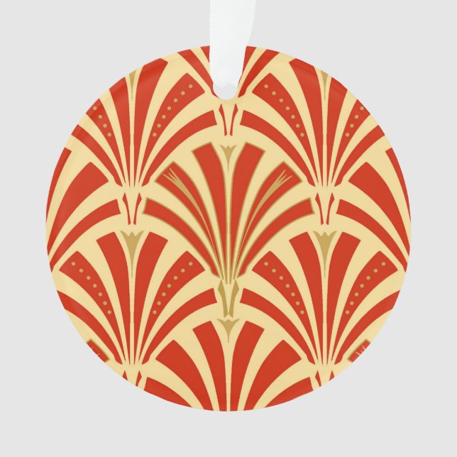 Art Deco Ventilatormuster - Mandarine orange Ornament (Vorderseite)
