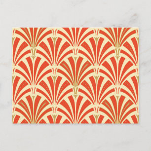 Art Deco Ventilatormuster - Mandarine orange Postkarte