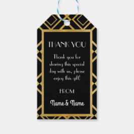 Art Deco Vielen Dank Tags Gold Tags Hochzeit Geschenkanhänger