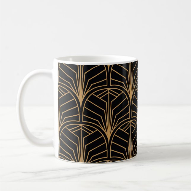 Art Déco, Vintag minimalistisches Muster. Kaffeetasse (Links)