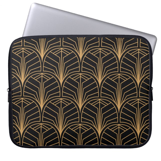 Art Déco, Vintag minimalistisches Muster. Laptopschutzhülle (Vorderseite)