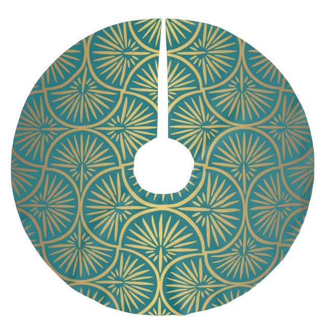 Art Deco Vintag Oriental Tapete Polyester Weihnachtsbaumdecke (Vorderseite)