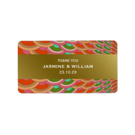 Art Deco Vintag Scallop asiatische Hochzeitsfeier Adressaufkleber