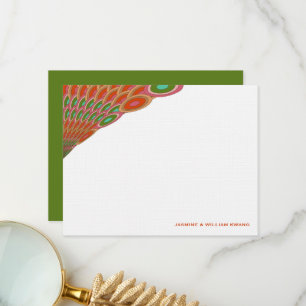 Art Deco Vintag Scallop Fan Boho Asian Wedding Dankeskarte