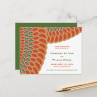 Art Deco Vintag Scallop Muster Lüfter Save the Dat