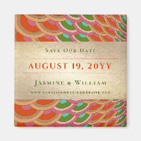 Art Deco Vintag Scallop Muster Lüfter Save the Dat