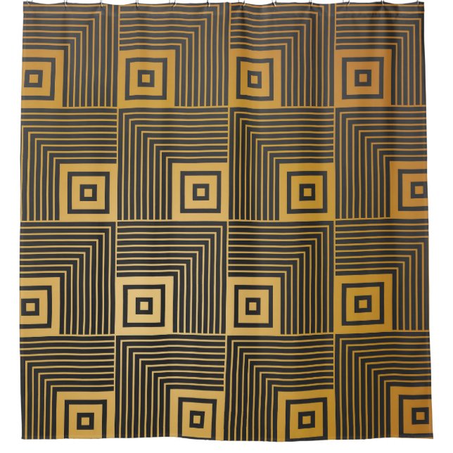 Art Deco Vintag Wallpaper Muster Duschvorhang (Vorderseite)